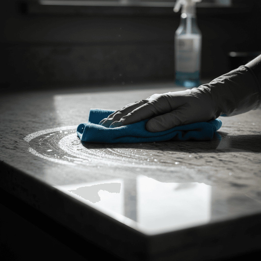 Close-up of professional cleaning results showing pristine surfaces