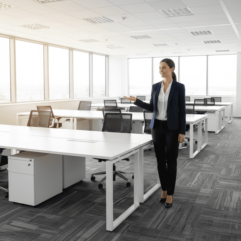 Commercial office space cleaned and organized by Dawn Cleaning Services